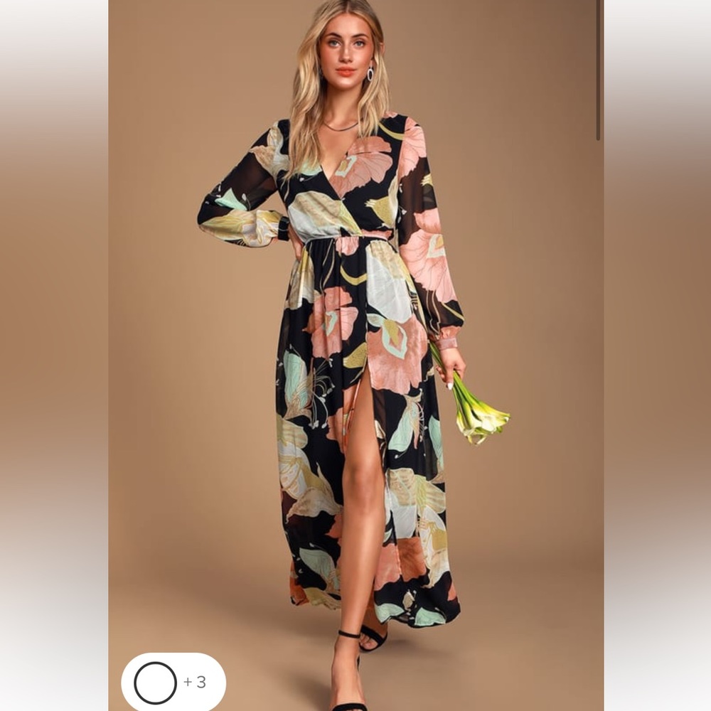 Brand new with tags never work Lulus long sleeve floral dress